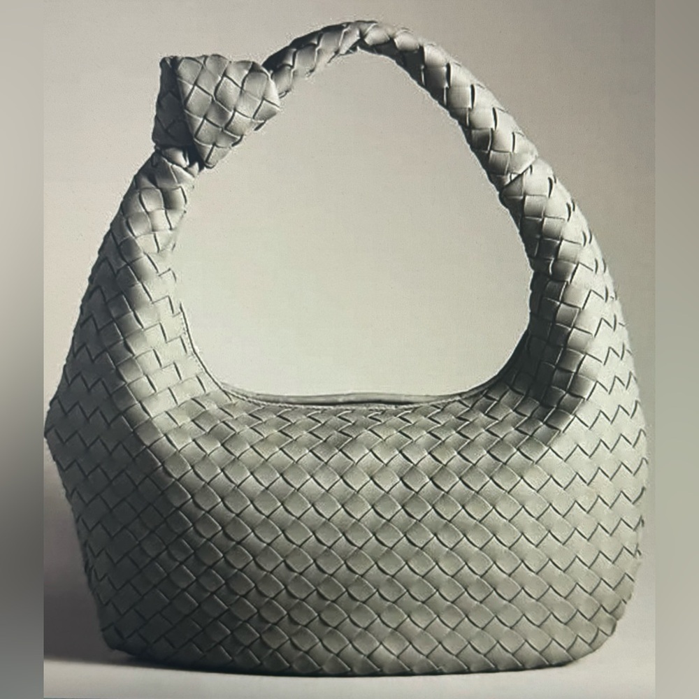 The Brigitte Woven Faux-Leather Satchel Bag by Melie Bianco:  Oversized Edition
